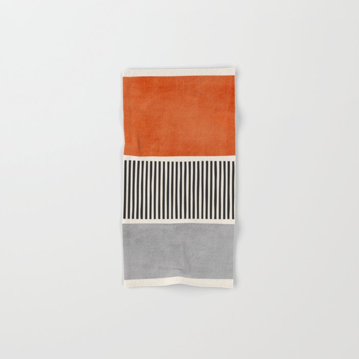 Orange Gray Black Modern Minimalism Artwork Bath Towel