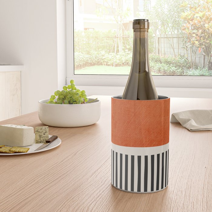 Orange Gray Black Modern Minimalism Artwork Wine Chiller Gallery Image 4