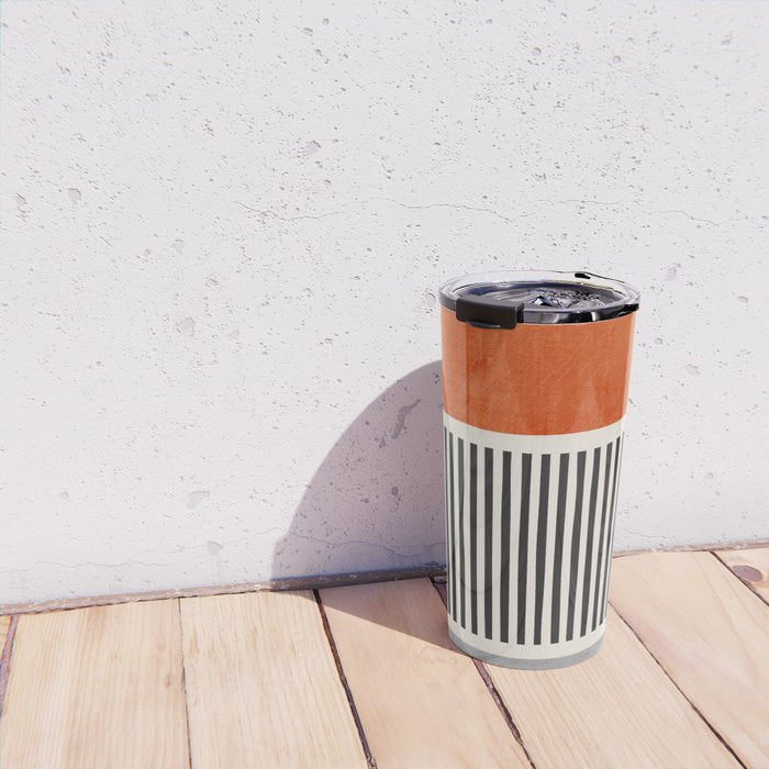 Orange Gray Black Modern Minimalism Artwork Travel Mug Gallery Image 4