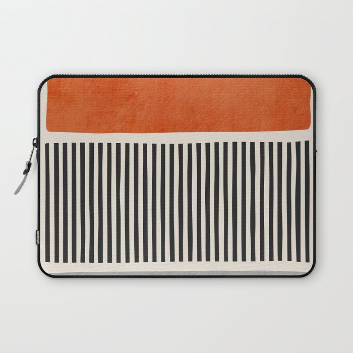 Orange Gray Black Modern Minimalism Artwork Laptop Sleeve Gallery Image 1
