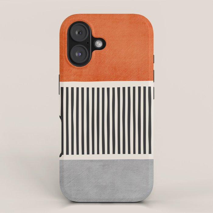 Orange Gray Black Modern Minimalism Artwork iPhone Case Gallery Image 1