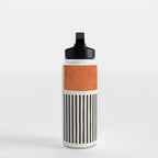 Orange Gray Black Modern Minimalism Artwork Water Bottle Gallery Image 3