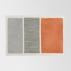 Orange Gray Black Modern Minimalism Artwork Rug Gallery Image 2