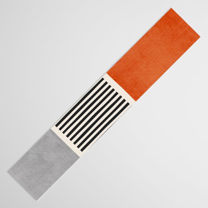 Orange Gray Black Modern Minimalism Artwork Table Runner Gallery Image 3