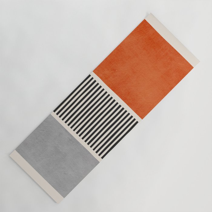 Orange Gray Black Modern Minimalism Artwork Yoga Mat Gallery Image 1