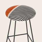 Orange Gray Black Modern Minimalism Artwork Stool Gallery Image 2