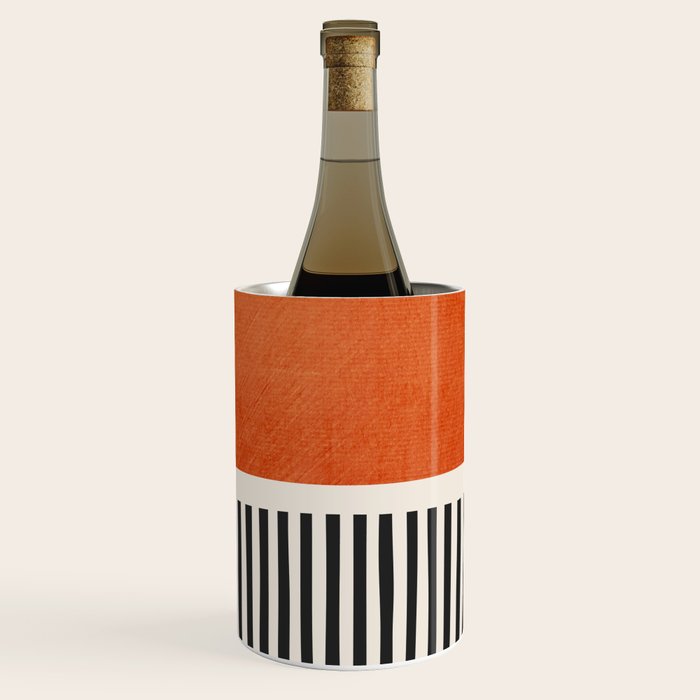 Orange Gray Black Modern Minimalism Artwork Wine Chiller Gallery Image 3