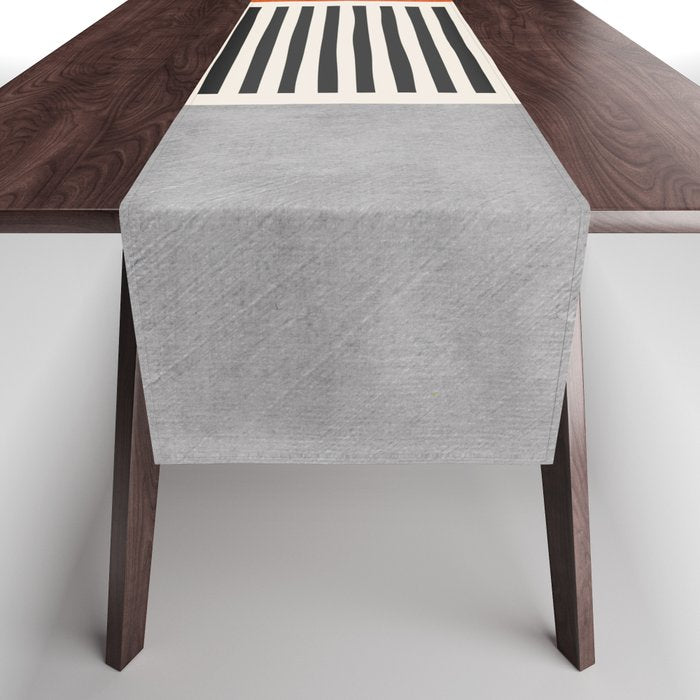 Orange Gray Black Modern Minimalism Artwork Table Runner Gallery Image 1