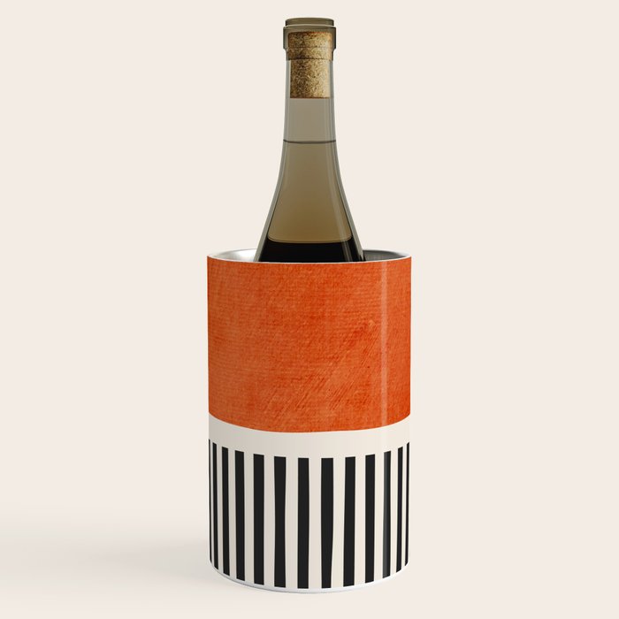 Orange Gray Black Modern Minimalism Artwork Wine Chiller Gallery Image 2