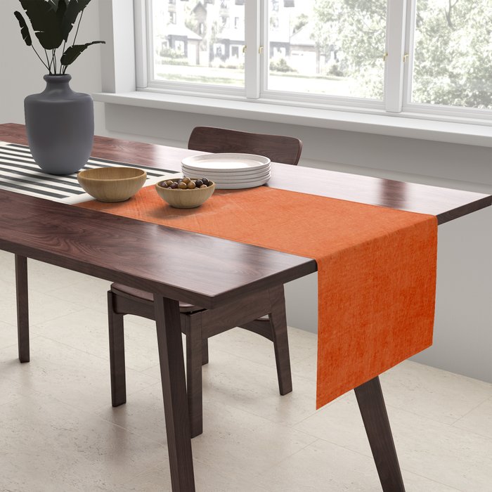 Orange Gray Black Modern Minimalism Artwork Table Runner Gallery Image 2