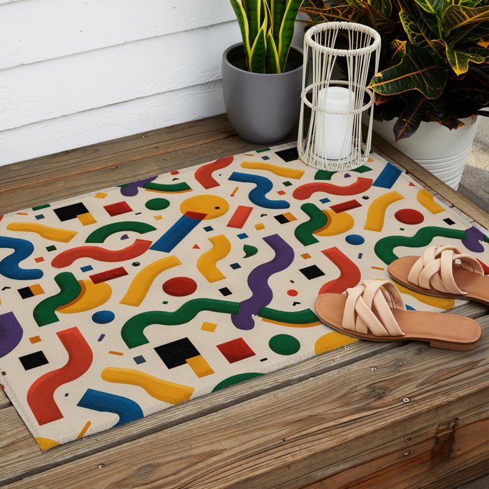 Eclectic Revival Autumn Geometry Outdoor Rug Gallery Image 2