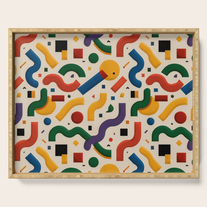 Eclectic Revival Autumn Geometry Serving Tray Gallery Image 1