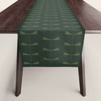 Dragonfly Pattern X Earthy Green Table Runner Gallery Image 1