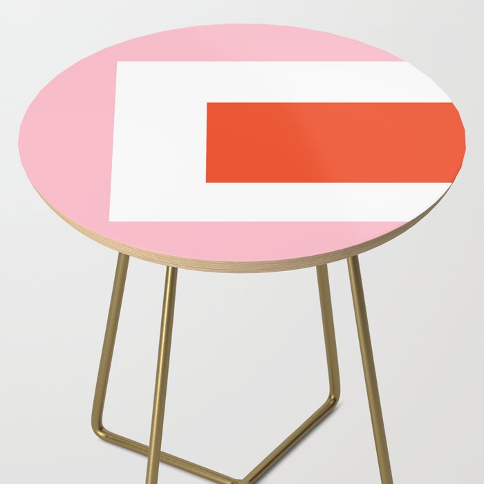 Regressing Colour Block - Minimalist Geometric Pattern in Red, White, and Pink Side Table Gallery Image 2