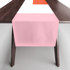 Regressing Colour Block - Minimalist Geometric Pattern in Red, White, and Pink Table Runner Gallery Image 1