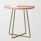 Regressing Colour Block - Minimalist Geometric Pattern in Red, White, and Pink Side Table Gallery Image 1