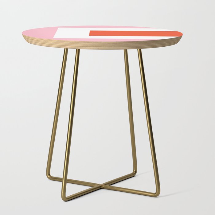 Regressing Colour Block - Minimalist Geometric Pattern in Red, White, and Pink Side Table Gallery Image 1