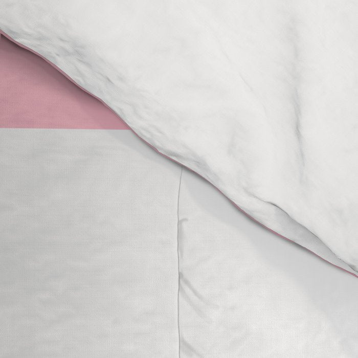 Regressing Colour Block - Minimalist Geometric Pattern in Red, White, and Pink Comforter Gallery Image 4