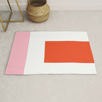 Regressing Colour Block - Minimalist Geometric Pattern in Red, White, and Pink Rug Gallery Image 1
