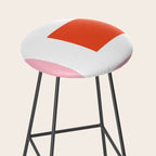 Regressing Colour Block - Minimalist Geometric Pattern in Red, White, and Pink Stool Gallery Image 2
