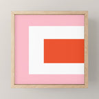 Regressing Colour Block - Minimalist Geometric Pattern in Red, White, and Pink Mini Art Print Gallery Image 1