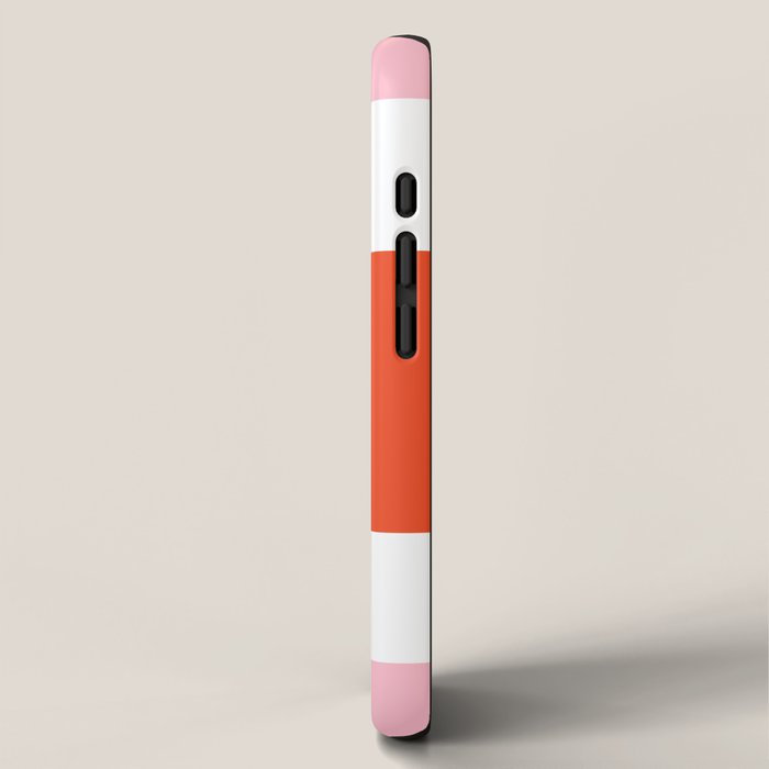 Regressing Colour Block - Minimalist Geometric Pattern in Red, White, and Pink iPhone Case Gallery Image 2