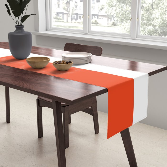 Regressing Colour Block - Minimalist Geometric Pattern in Red, White, and Pink Table Runner Gallery Image 2