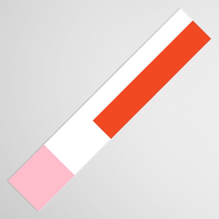 Regressing Colour Block - Minimalist Geometric Pattern in Red, White, and Pink Table Runner Gallery Image 3
