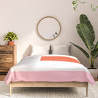 Regressing Colour Block - Minimalist Geometric Pattern in Red, White, and Pink Comforter Gallery Image 3