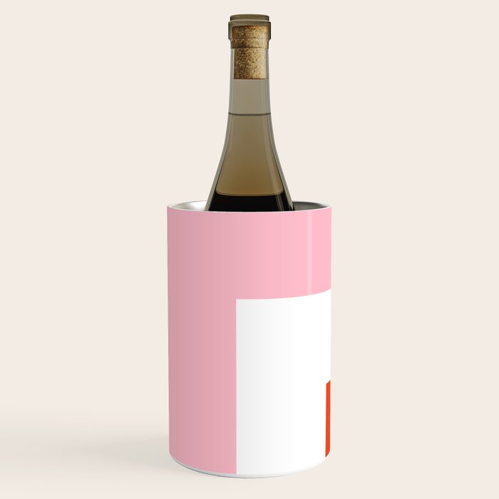 Regressing Colour Block - Minimalist Geometric Pattern in Red, White, and Pink Wine Chiller Gallery Image 2