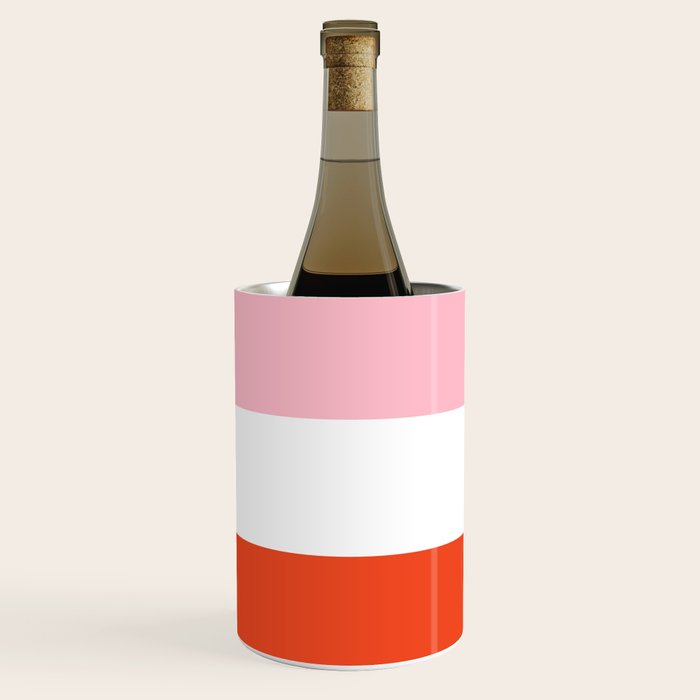 Regressing Colour Block - Minimalist Geometric Pattern in Red, White, and Pink Wine Chiller Gallery Image 3