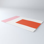 Regressing Colour Block - Minimalist Geometric Pattern in Red, White, and Pink Rug Gallery Image 3