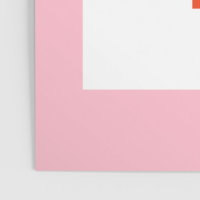 Regressing Colour Block - Minimalist Geometric Pattern in Red, White, and Pink Poster Gallery Image 3