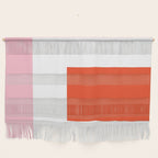 Regressing Colour Block - Minimalist Geometric Pattern in Red, White, and Pink Wall Hanging Gallery Image 1