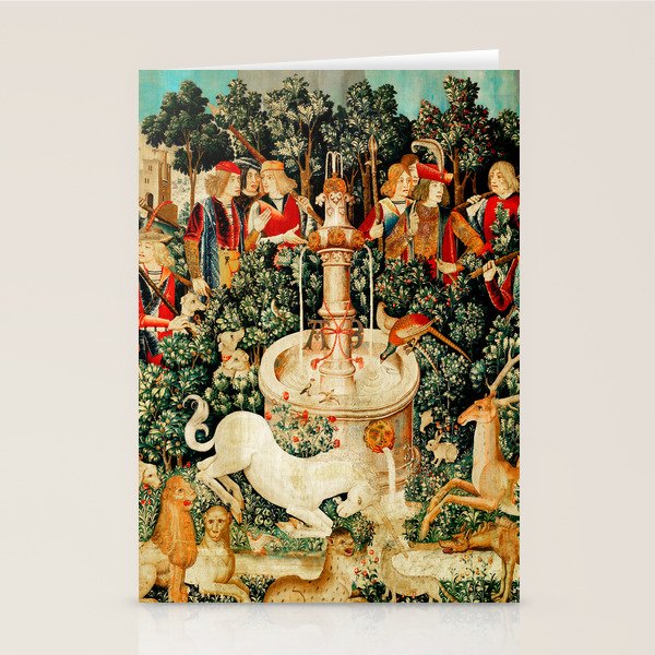 Hunt Of The Unicorn Medieval Tapestry Stationery Card Gallery Image 2