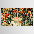 Hunt Of The Unicorn Medieval Tapestry Tablecloth Gallery Image 2