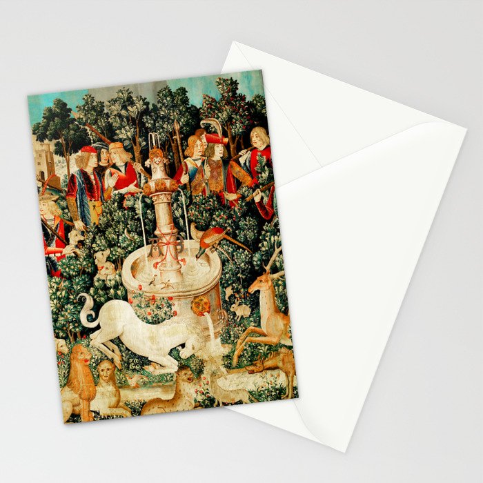Hunt Of The Unicorn Medieval Tapestry Stationery Card Gallery Image 2