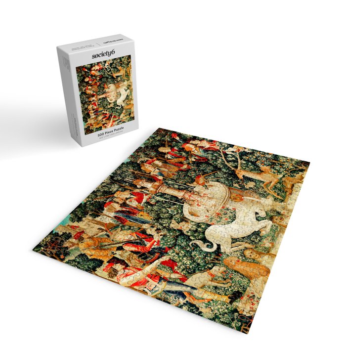 Hunt Of The Unicorn Medieval Tapestry Jigsaw Puzzle Gallery Image 2