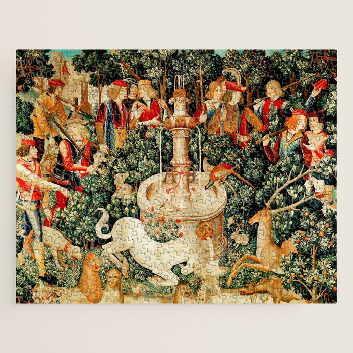 Hunt Of The Unicorn Medieval Tapestry Jigsaw Puzzle Gallery Image 1