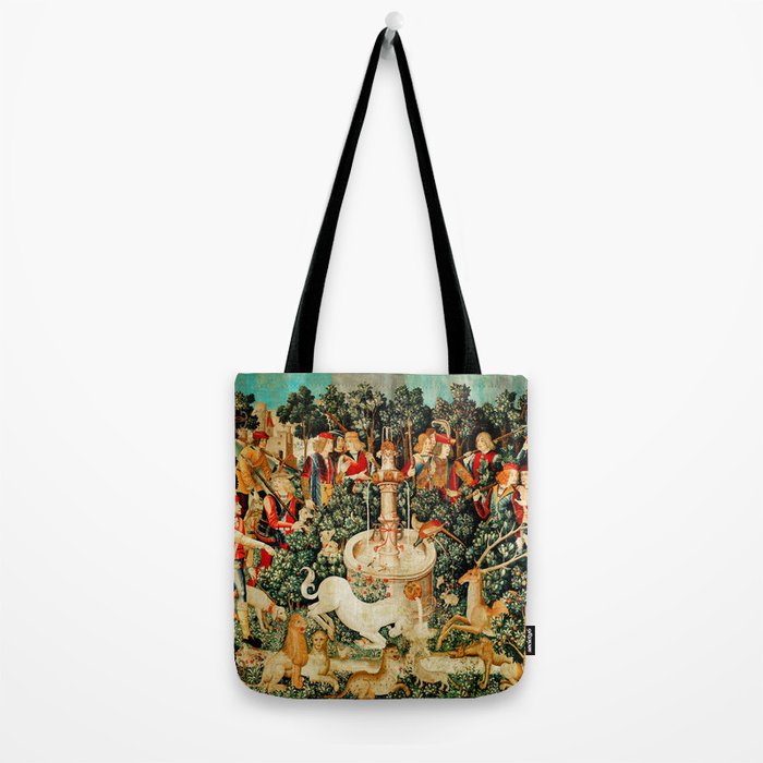 Hunt Of The Unicorn Medieval Tapestry Tote Bag Gallery Image 2