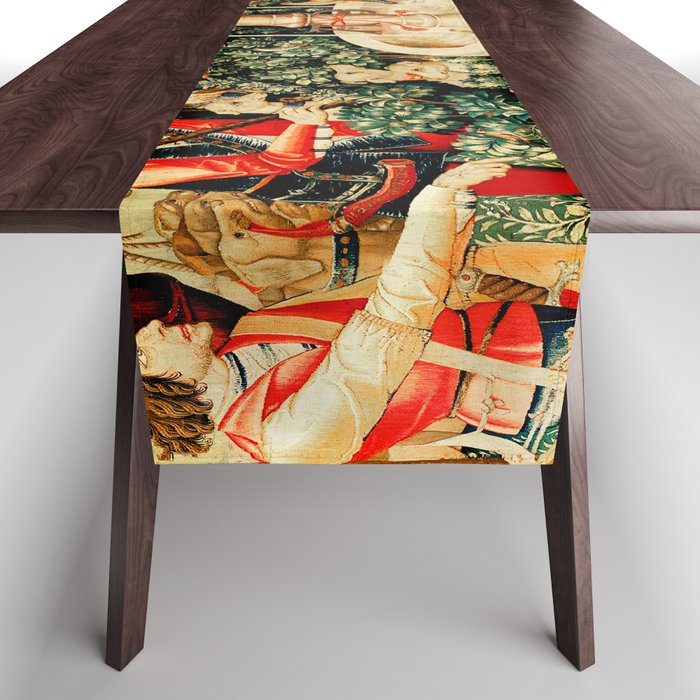 Hunt Of The Unicorn Medieval Tapestry Table Runner Gallery Image 1
