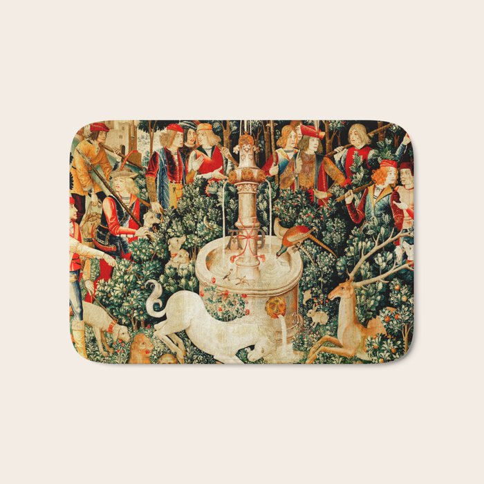 Hunt Of The Unicorn Medieval Tapestry Bath Mat Gallery Image 1