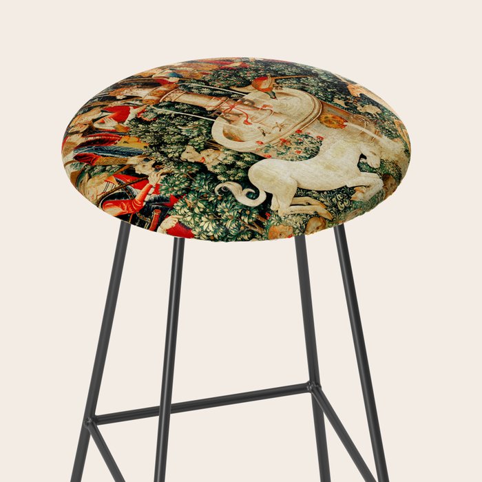 Hunt Of The Unicorn Medieval Tapestry Stool Gallery Image 2