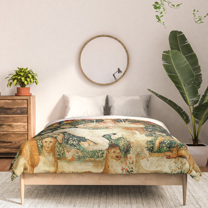 Hunt Of The Unicorn Medieval Tapestry Comforter Gallery Image 3