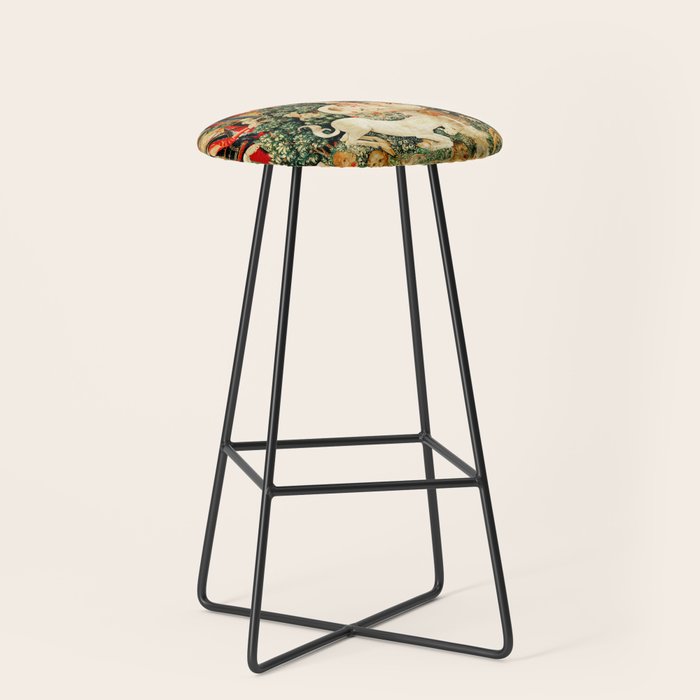 Hunt Of The Unicorn Medieval Tapestry Stool Gallery Image 1