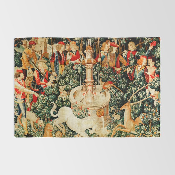 Hunt Of The Unicorn Medieval Tapestry Rug Gallery Image 2
