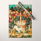 Hunt Of The Unicorn Medieval Tapestry Wrapping Paper Gallery Image 1