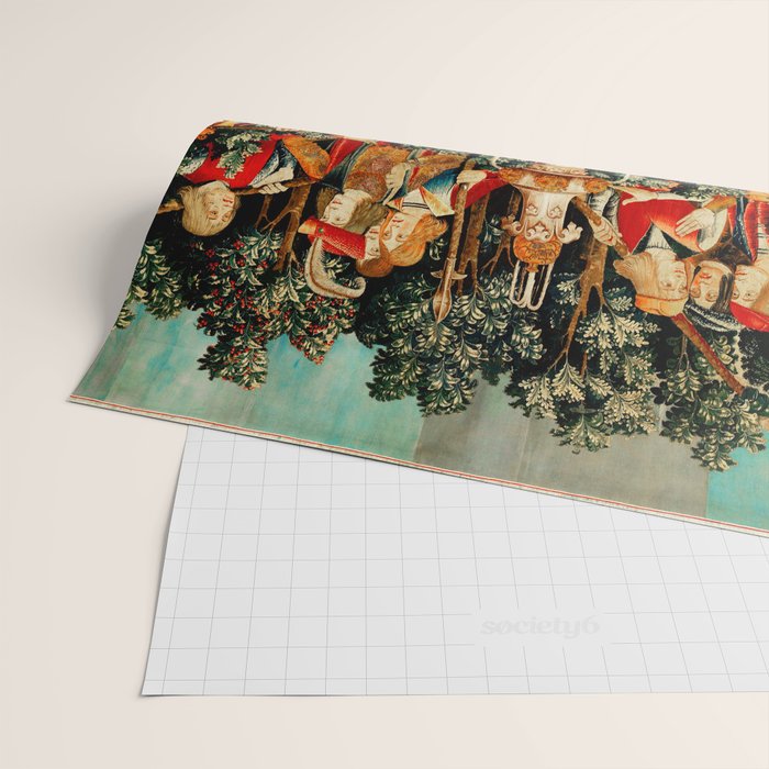 Hunt Of The Unicorn Medieval Tapestry Wrapping Paper Gallery Image 2