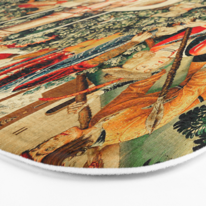 Hunt Of The Unicorn Medieval Tapestry Bath Mat Gallery Image 3