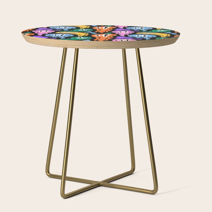 Colorful melted happy face pattern Side Table Gallery Image 1